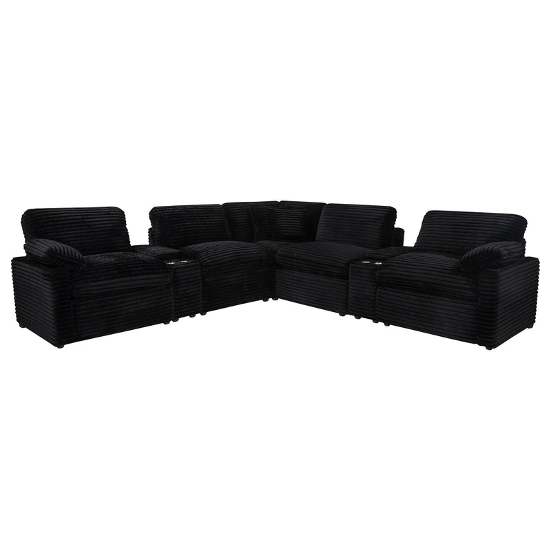 Collins 7-piece Modular Power Reclining Sectional Black - 610360P-SETA