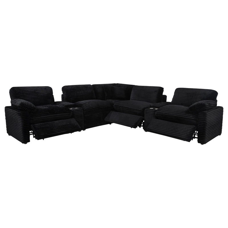Collins 7-piece Modular Power Reclining Sectional Black - 610360P-SETA