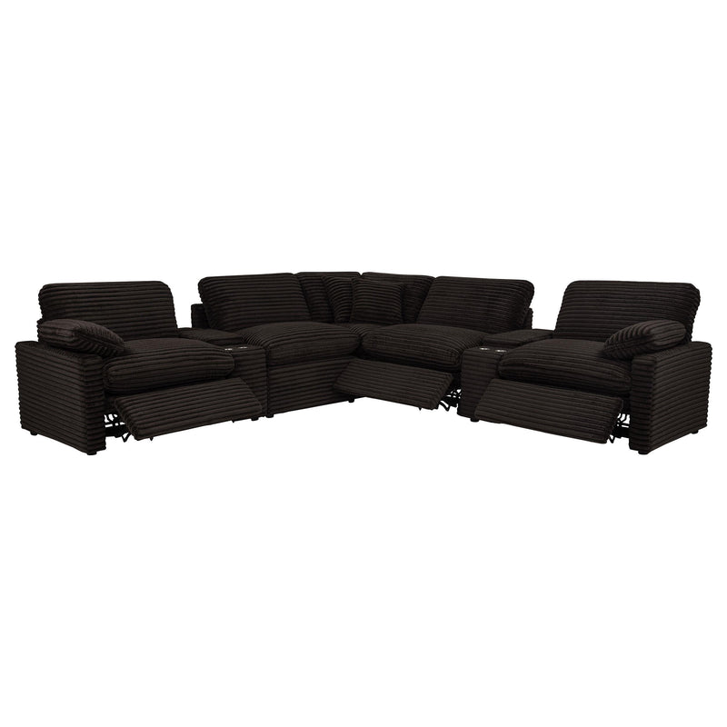 Collins 7-piece Modular Power Reclining Sectional Chocolate Brown - 610350P-SETA