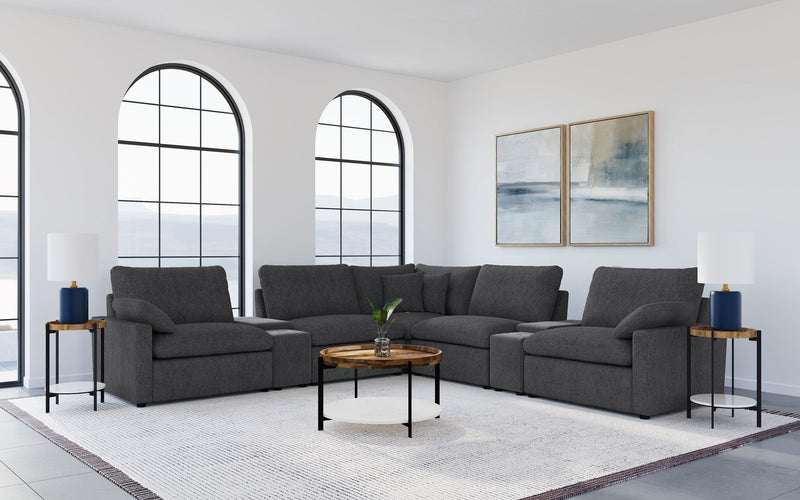 Collins 7-piece Modular Power Reclining Sectional Dark Grey - 609530P-SETA