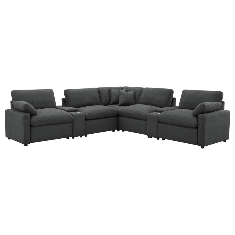 Collins 7-piece Modular Power Reclining Sectional Dark Grey - 609530P-SETA