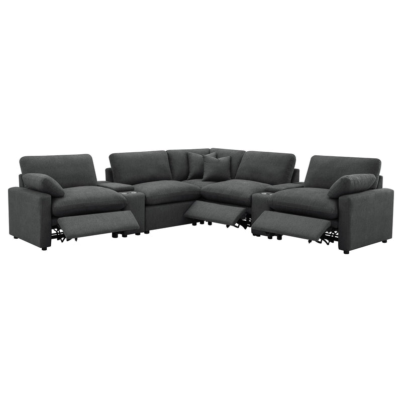 Collins 7-piece Modular Power Reclining Sectional Dark Grey - 609530P-SETA