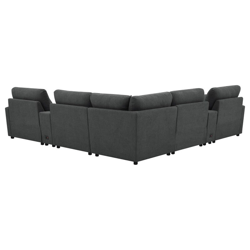 Collins 7-piece Modular Power Reclining Sectional Dark Grey - 609530P-SETA