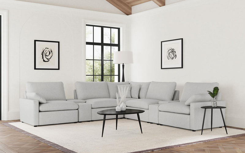 Collins 7-piece Modular Power Reclining Sectional Grey - 609560P-SETA