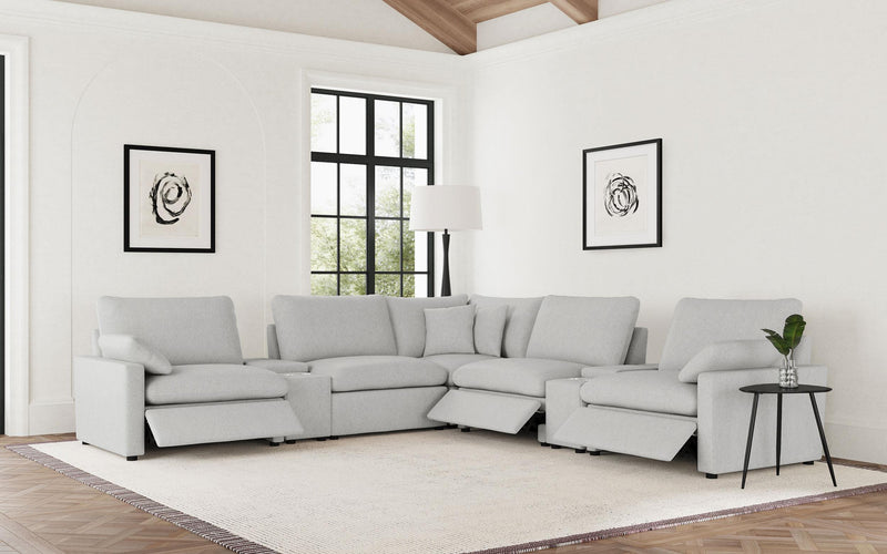 Collins 7-piece Modular Power Reclining Sectional Grey - 609560P-SETA