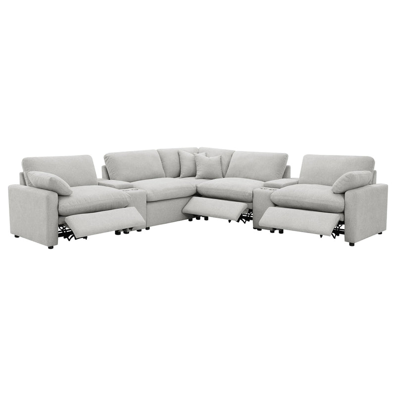 Collins 7-piece Modular Power Reclining Sectional Grey - 609560P-SETA