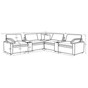 Collins 7-piece Modular Power Reclining Sectional Grey - 609560P-SETA