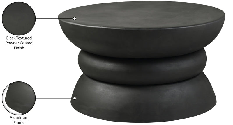 Collins Aluminum Coffee Table in Black - 99030Black-CT