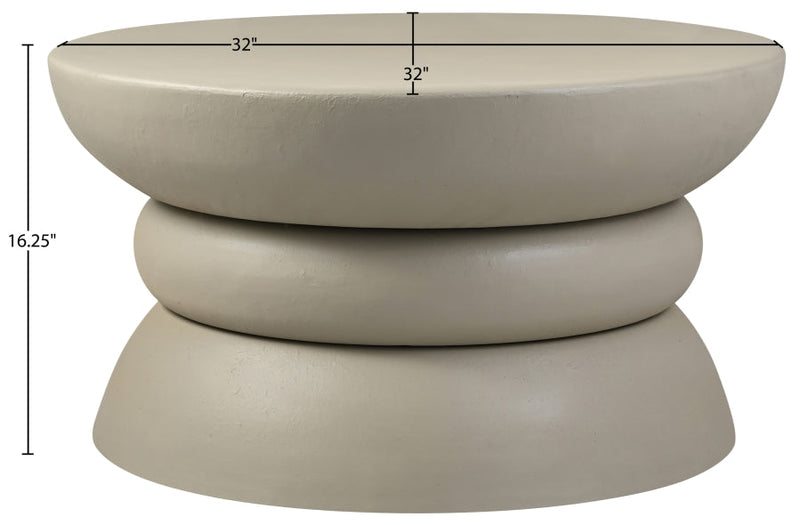 Collins Aluminum Coffee Table in Taupe - 99030Taupe-CT