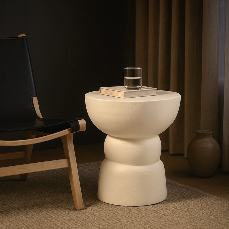 Collins Aluminum End Table in Cream - 99030Cream-ET