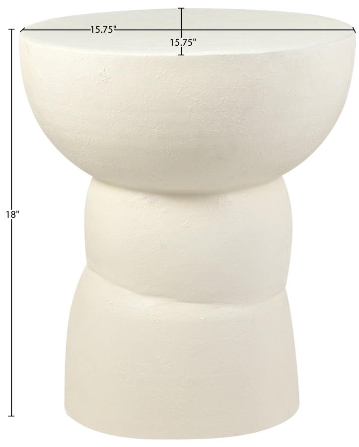 Collins Aluminum End Table in Cream - 99030Cream-ET