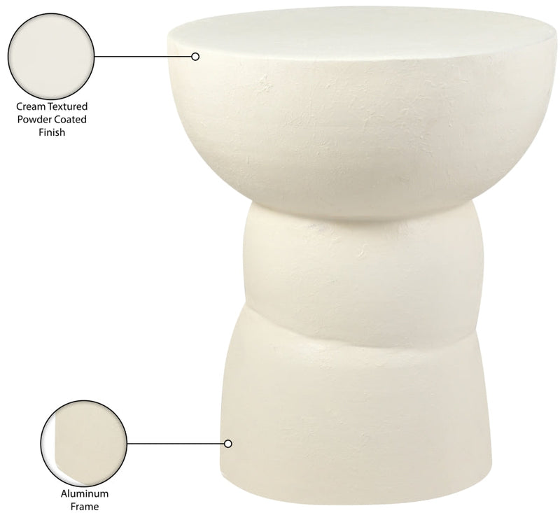 Collins Aluminum End Table in Cream - 99030Cream-ET