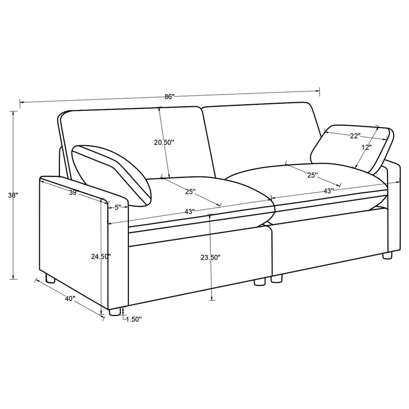 Collins Modular Power Loveseat Chocolate Brown - 610352P