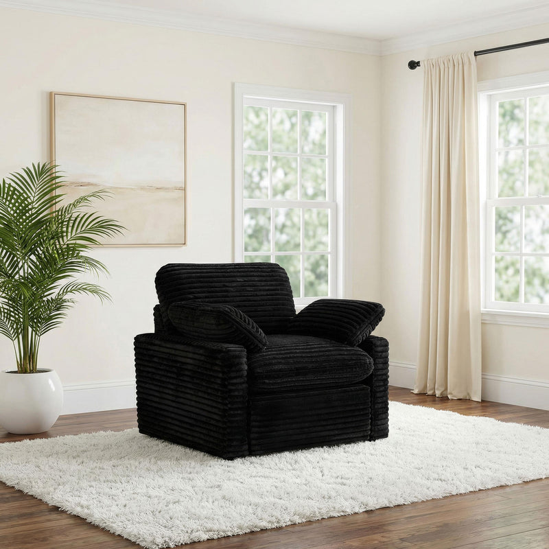 Collins Upholstered Power Recliner Chair Black - 610363P