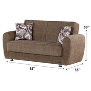 Colorado 61 in. Convertible Sleeper Loveseat in Beige with Storage - Gate FurnitureLoveseat