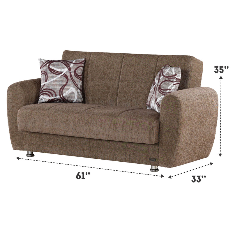 Colorado 61 in. Convertible Sleeper Loveseat in Beige with Storage - Gate FurnitureLoveseat