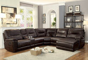 Columbus Brown Reclining RAF Chaise Sectional - Gate FurnitureSectional