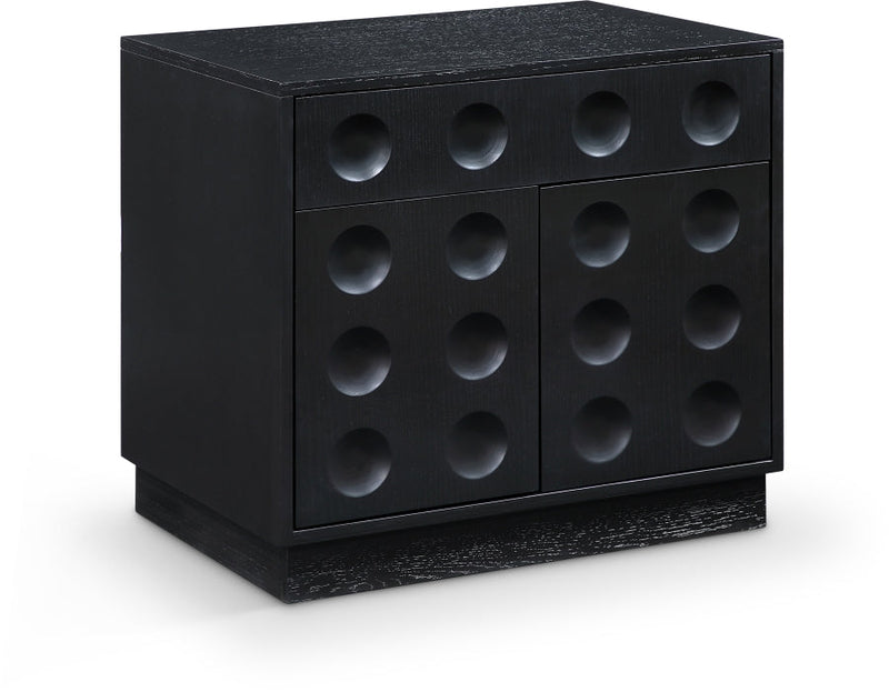 Compass Oak Veneer Nightstand in Black - 335Black-NS