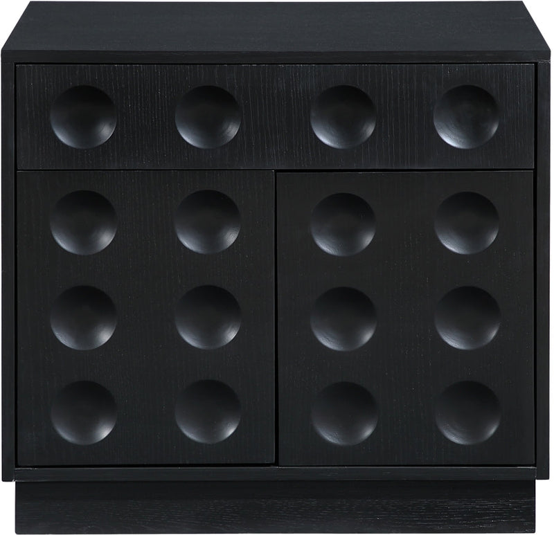Compass Oak Veneer Nightstand in Black - 335Black-NS