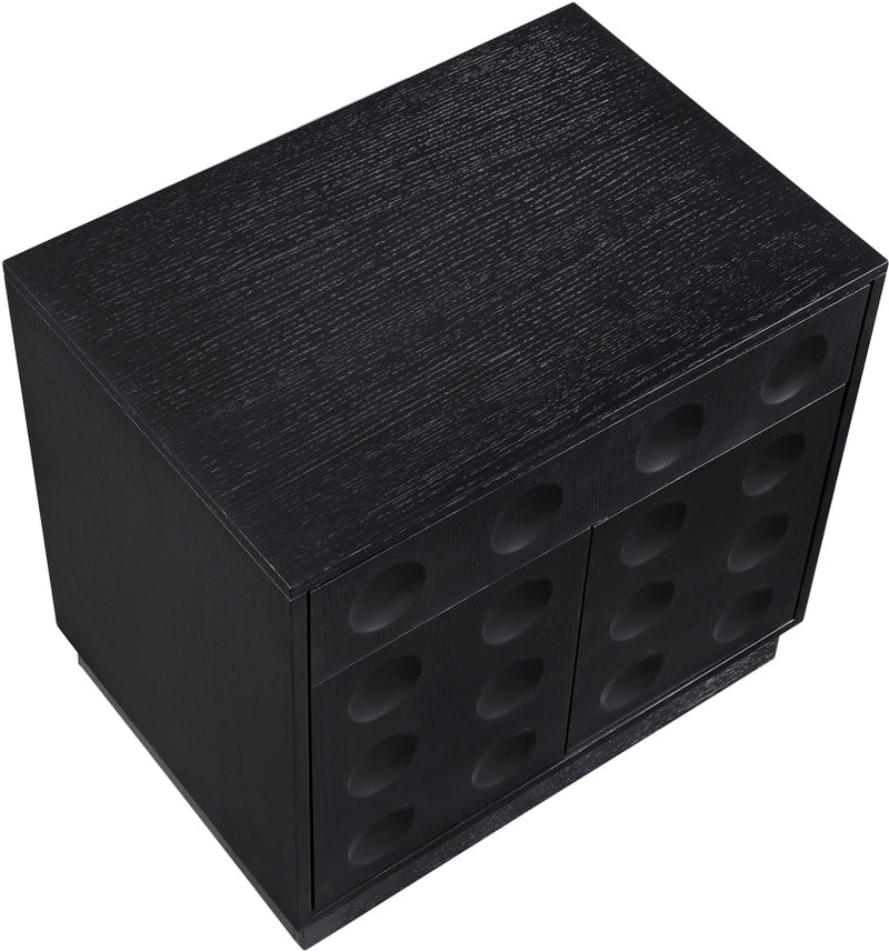 Compass Oak Veneer Nightstand in Black - 335Black-NS
