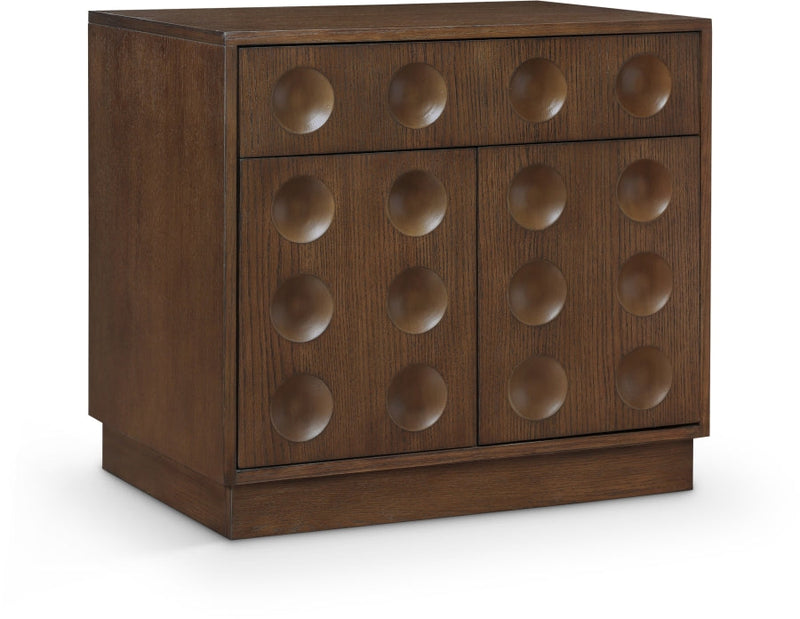 Compass Oak Veneer Nightstand in Brown - 335Brown-NS