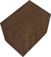 Compass Oak Veneer Nightstand in Brown - 335Brown-NS