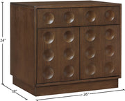 Compass Oak Veneer Nightstand in Brown - 335Brown-NS