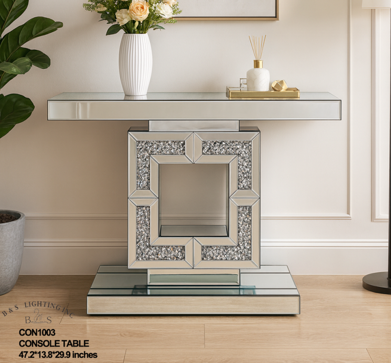 CON1003 SILVER CONSOLE TABLE 47"X31"X14" - 210000005660