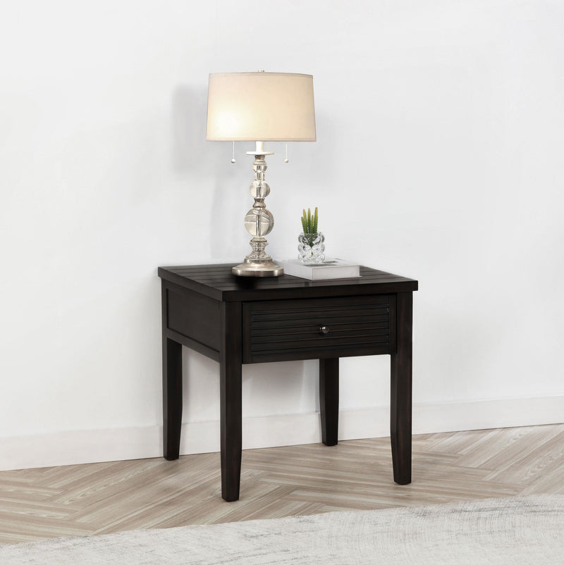 Concord 1-drawer Square End Table Distressed Java - 710577