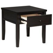 Concord 1-drawer Square End Table Distressed Java - 710577