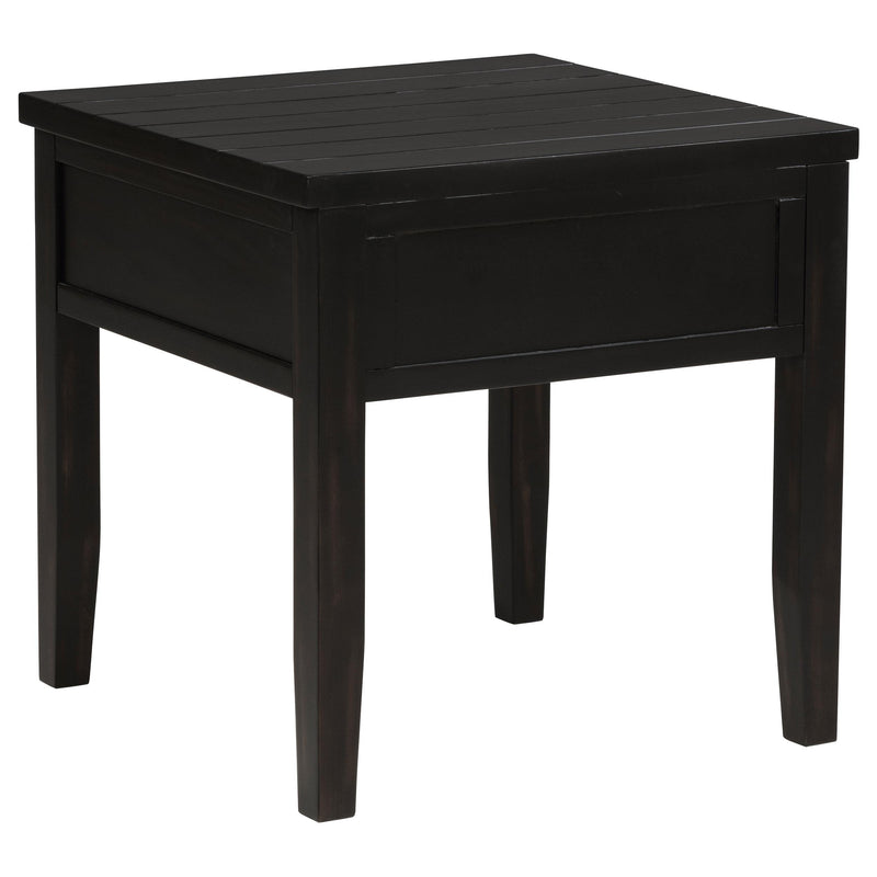 Concord 1-drawer Square End Table Distressed Java - 710577