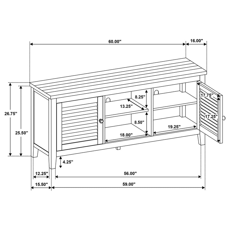 Concord 2-door 60-inch TV Stand Console Distressed Java - 701782