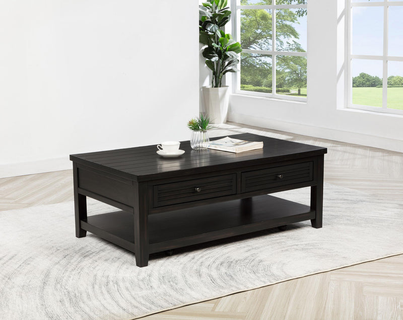 Concord 2-drawer Rectangular Coffee Table Distressed Java - 710578