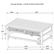 Concord 2-drawer Rectangular Coffee Table Distressed Java - 710578