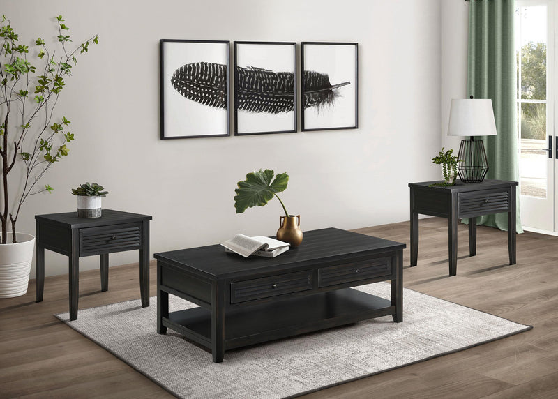 Concord 3-piece Coffee and End Table Set Distressed Java - 710578-S3