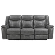 Conrad 2-piece Upholstered Padded Arm Motion Sofa Set Grey - 650354-S2