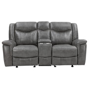 Conrad 2-piece Upholstered Padded Arm Motion Sofa Set Grey - 650354-S2