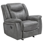 Conrad 3-piece Upholstered Padded Arm Motion Sofa Set Grey - 650354-S3