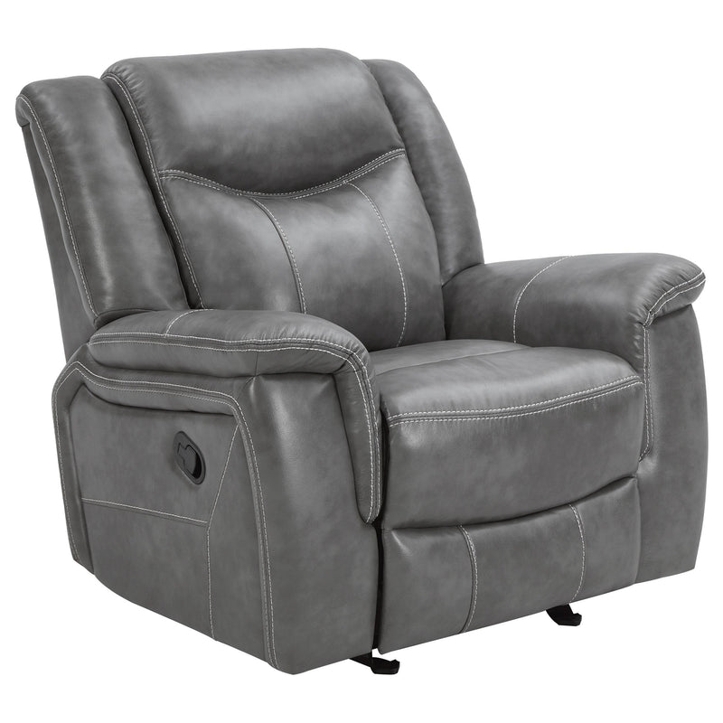 Conrad 3-piece Upholstered Padded Arm Motion Sofa Set Grey - 650354-S3