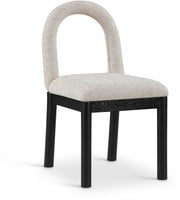 Conrad Linen Textured Fabric Upholstered Dining Chair in Beige - 11005Beige-C