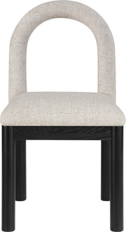 Conrad Linen Textured Fabric Upholstered Dining Chair in Beige - 11005Beige-C
