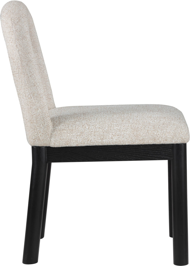 Conrad Linen Textured Fabric Upholstered Dining Chair in Beige - 11005Beige-C