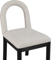 Conrad Linen Textured Fabric Upholstered Dining Chair in Beige - 11005Beige-C