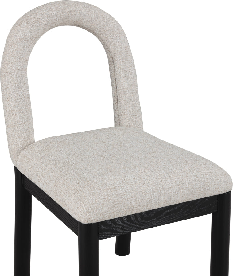 Conrad Linen Textured Fabric Upholstered Dining Chair in Beige - 11005Beige-C