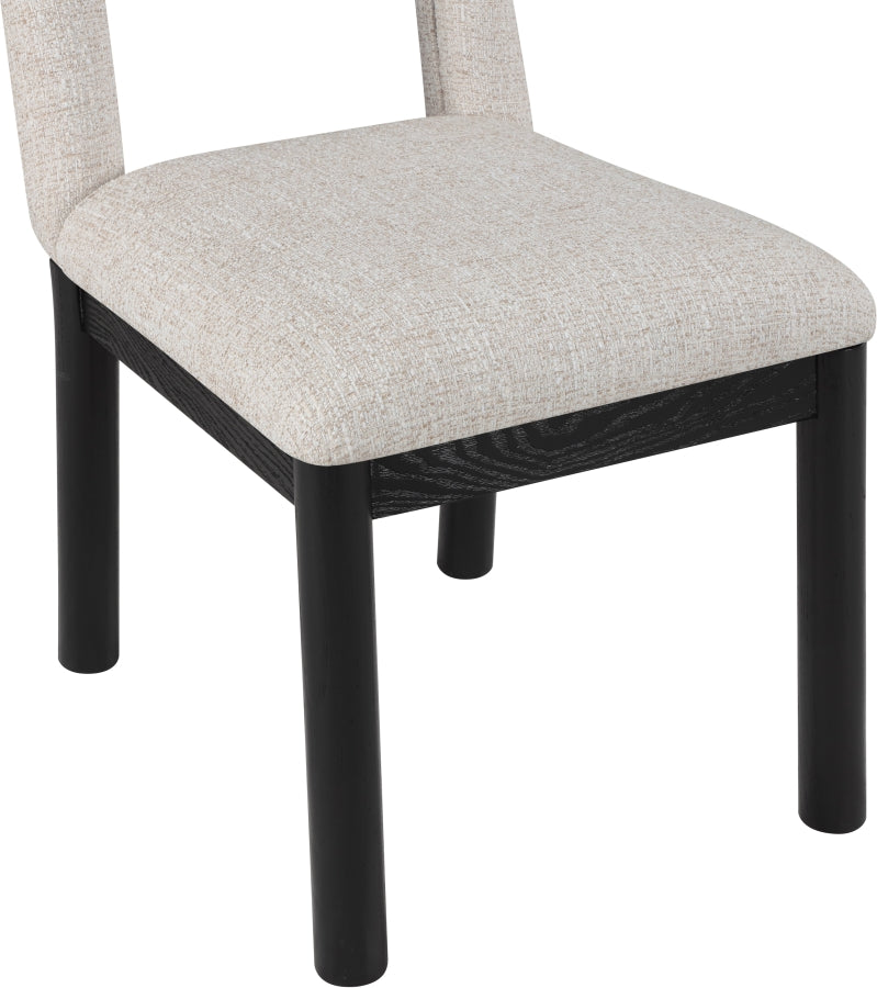 Conrad Linen Textured Fabric Upholstered Dining Chair in Beige - 11005Beige-C