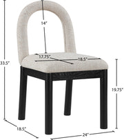 Conrad Linen Textured Fabric Upholstered Dining Chair in Beige - 11005Beige-C