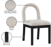 Conrad Linen Textured Fabric Upholstered Dining Chair in Beige - 11005Beige-C