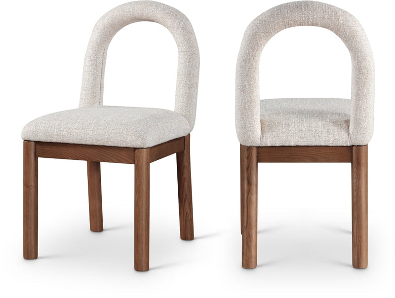Conrad Linen Textured Fabric Upholstered Dining Chair in Beige - 11006Beige-C