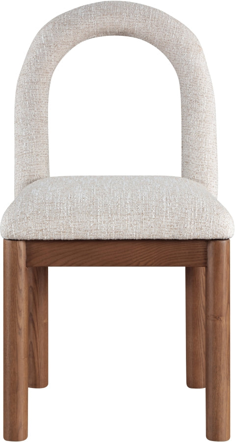 Conrad Linen Textured Fabric Upholstered Dining Chair in Beige - 11006Beige-C