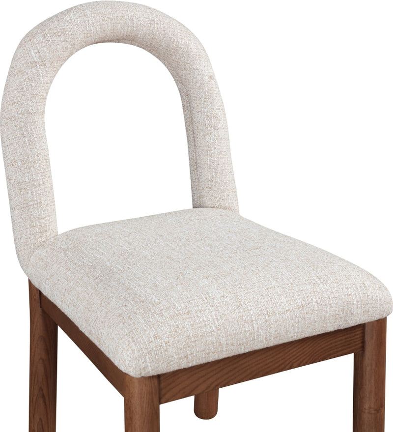 Conrad Linen Textured Fabric Upholstered Dining Chair in Beige - 11006Beige-C